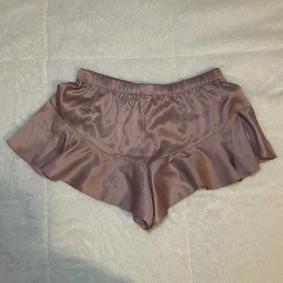 Silky Ruffle Shorts in Mauve - Picture 4 of 5